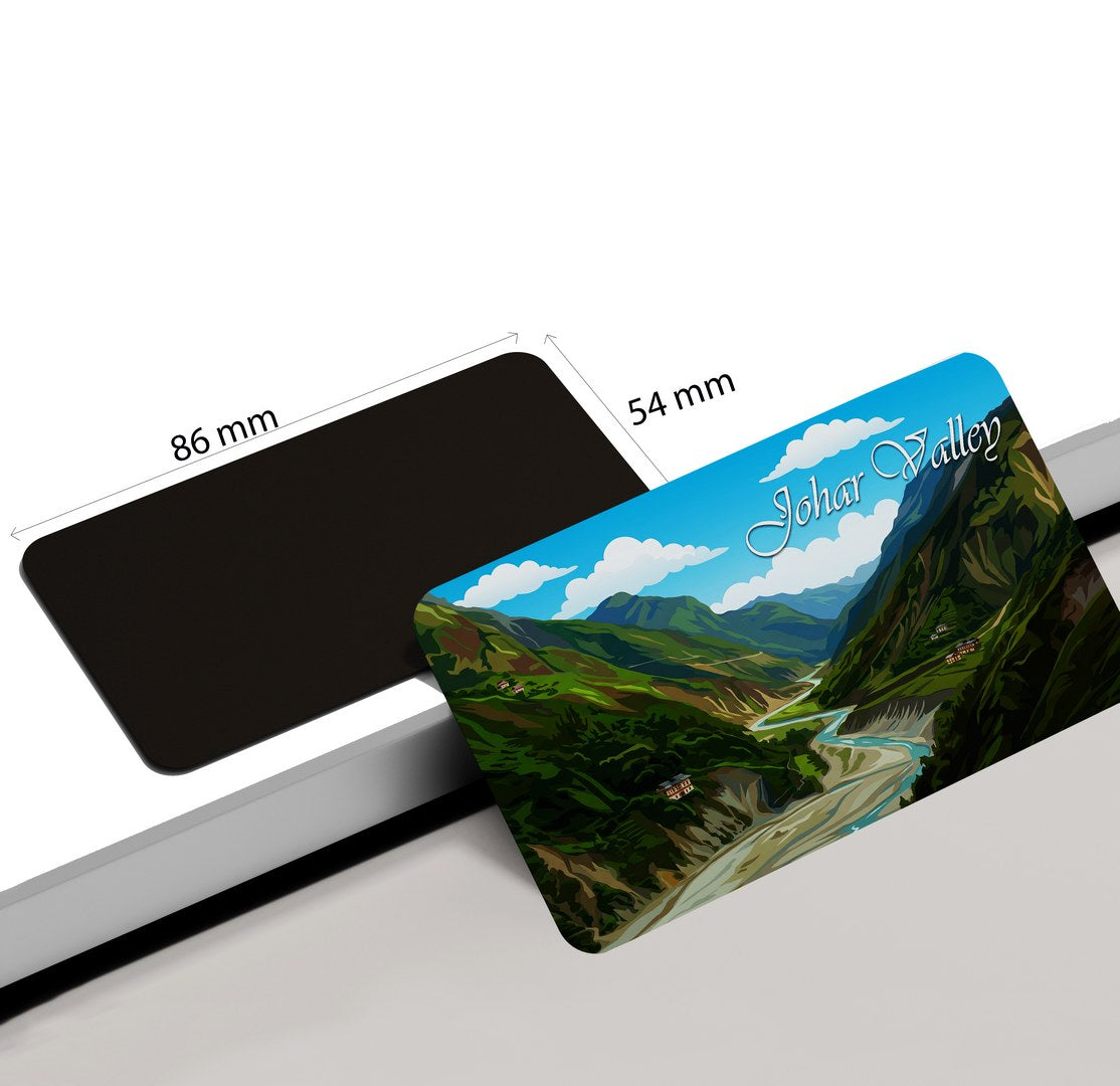 dhcrafts Rectangular Fridge Magnet Multicolor Uttarakhand Johar Valley Design Pack of 1 (8.6cm x 5.4cm)